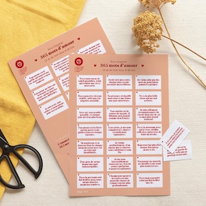 365 words of love to offer - PDF to print (French version). Couple gift, lover's gift, Valentine's Day, Birthday, DIY, Christmas