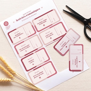 Coupons Romantiques à imprimer, cadeau de Couple idéal pour la Saint Valentin, Noël ou Anniversaire de son amoureux ou amoureuse.
