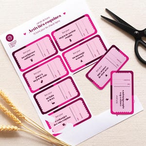 Chéquier Coquin pour les couples. 16 activités coquines à faire pour la Saint Valentin. Cadeau Anniversaire conjoint. Cadeau amoureux