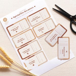 Coupons à imprimer 16 activités à faire avec sa maman. Cadeau de Fête des Mères, Anniversaire Maman ou Noël.