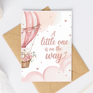 A Little One is on the Way-Karte / Schwangerschaftsmitteilung / Postkarte zum Ausdrucken / Din A5 / PDF / JPG/Baby Shower Karte – Digitaler Download