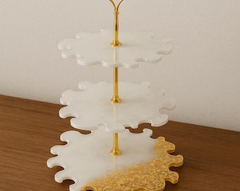 Handmade 3-Tier Resin Dessert Stand: Elegant Cupcake Display