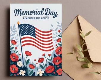 Tarjeta de agradecimiento patriótica: Agradecimiento militar, Día de los Veteranos (Descarga digital en PDF y JPEG, 5 x 7 pulgadas)