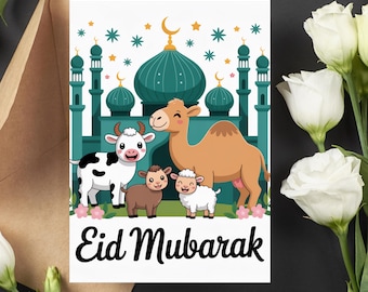 Eid Mubarak Card Set: Printable Islamic Greeting Cards (Digital Download)