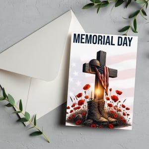 Bedankt Veterans Day Card Memorial Day Card Bedankt voor je service Militaire patriottische bedankkaarten Afdrukbare kaart van 5 x 7 inch
