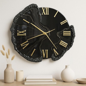 18-Inch Modern Resin Wall Clock - Handcrafted – Elegant & Modern Home Décor stunning resin wall clock wedding gift