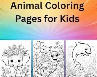 Farm Animal Coloring Pages: Toddler & Preschool Activity (A4 PDF Download, Set of 5)