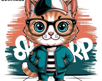 Funny Retro Cowboy Cat Design: Western Graphics - Sublimation PNG SVG (Digital Download)