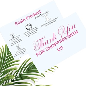 Resin Care Card: Printable Product Care Instructions (3.5 x 2 Inches Digital Download