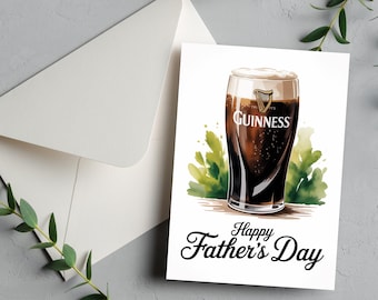 Custom Drinks Card for Father's Day - Guinness for Dad 4 by 6 inches size