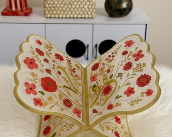 Handmade Resin Quran Stand: Floral Islamic Book Holder