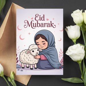 Cartões de Eid Mubarak, Cartões de Eid Digitais, Cartões de Eid para Imprimir, Eid al-Adha, Cartão de Eid Digital, Cartões para Muçulmanos (12,7 cm x 18,7 cm)