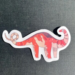Adesivo opaco Diplodocus / Adesivo dinosauro / Per laptop, scrapbooking, diario e altro / Arte digitale originale / Design di illustrazione