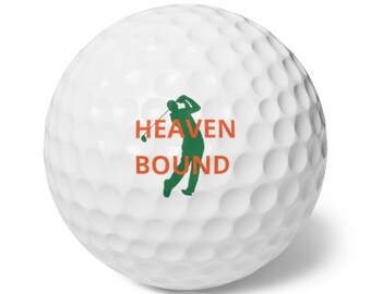 Christian Golf Balls Set | Heaven Bound | 6 Pack | Faith Based Golf Gear | Personalized Spiritual Sports Set | Father's Day