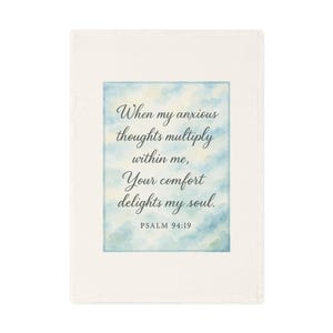 Christian Tea Towel Psalm 94 19 - Organic Cotton Scripture Kitchen Towel, Proverbs 31 Dish Cloth, Perfect Faith Gift for Homemakers