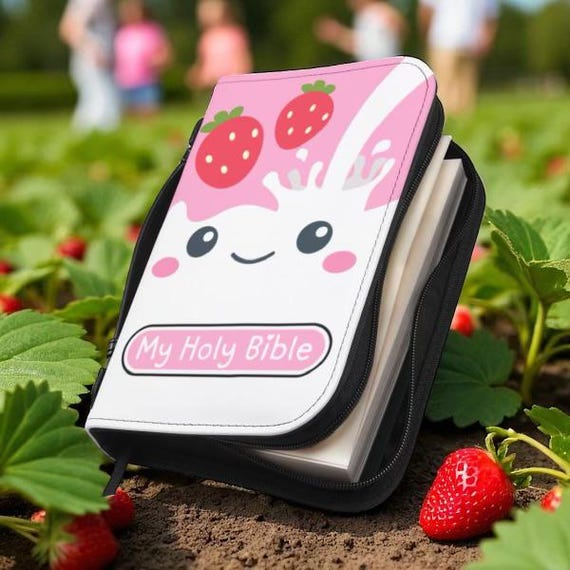 Christian Kids Bible Cover – Got Jesus? Strawberry Milk Design