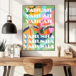 YAHUAH & YAHUSHA Wall Art | Digital Print | Bold Spiritual Abstract Print | for Worship Room
