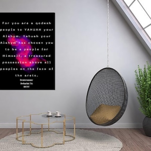 YAHUAH Scripture Wall Art: Minimalist Black & White Decor (Digital Download)