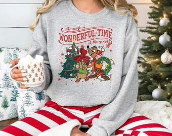 Disney Gus And Juq Hoodie, The Most Wonderful Time Of The Year T-shirt, Christmas Party Sweatshirt, Winter Holiday Trip Shirt