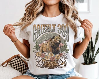 Grizzly 399 Shirt, The Queen of the Tetons Tee, Grand Teton National Park Hoodie, Grizzly Mom T-Shirt, In Memory of Bear 399 Sweatshirt