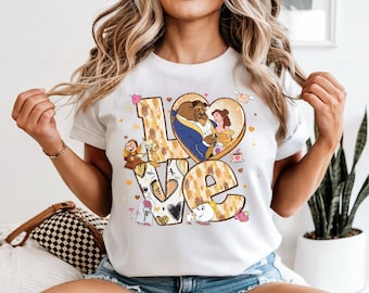 Disney Valentine's Day T-shirt, Beauty And The Beast love Tee, Princess Belle Valentine Sweatshirt, Disneyland Love Trip Hoodie