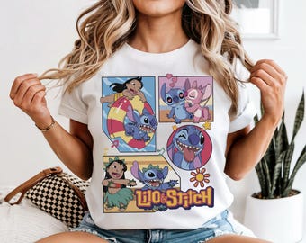 Disney Lilo & Stitch Shirt, Stitch Lilo Angel T-Shirt, Disneyland Familien Urlaub Sweatshirt, Stitch-T-Shirt, Magic Kingdom Shirt