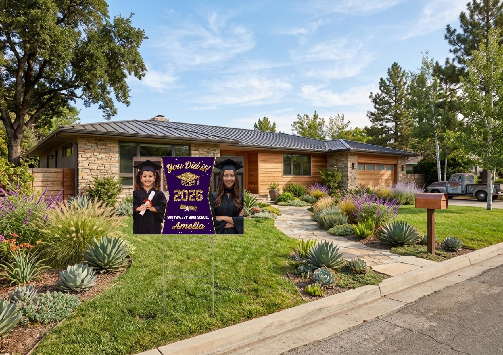 Personalized Graduation Yard Lawn Sign Class of 2026 With Your Photo ...