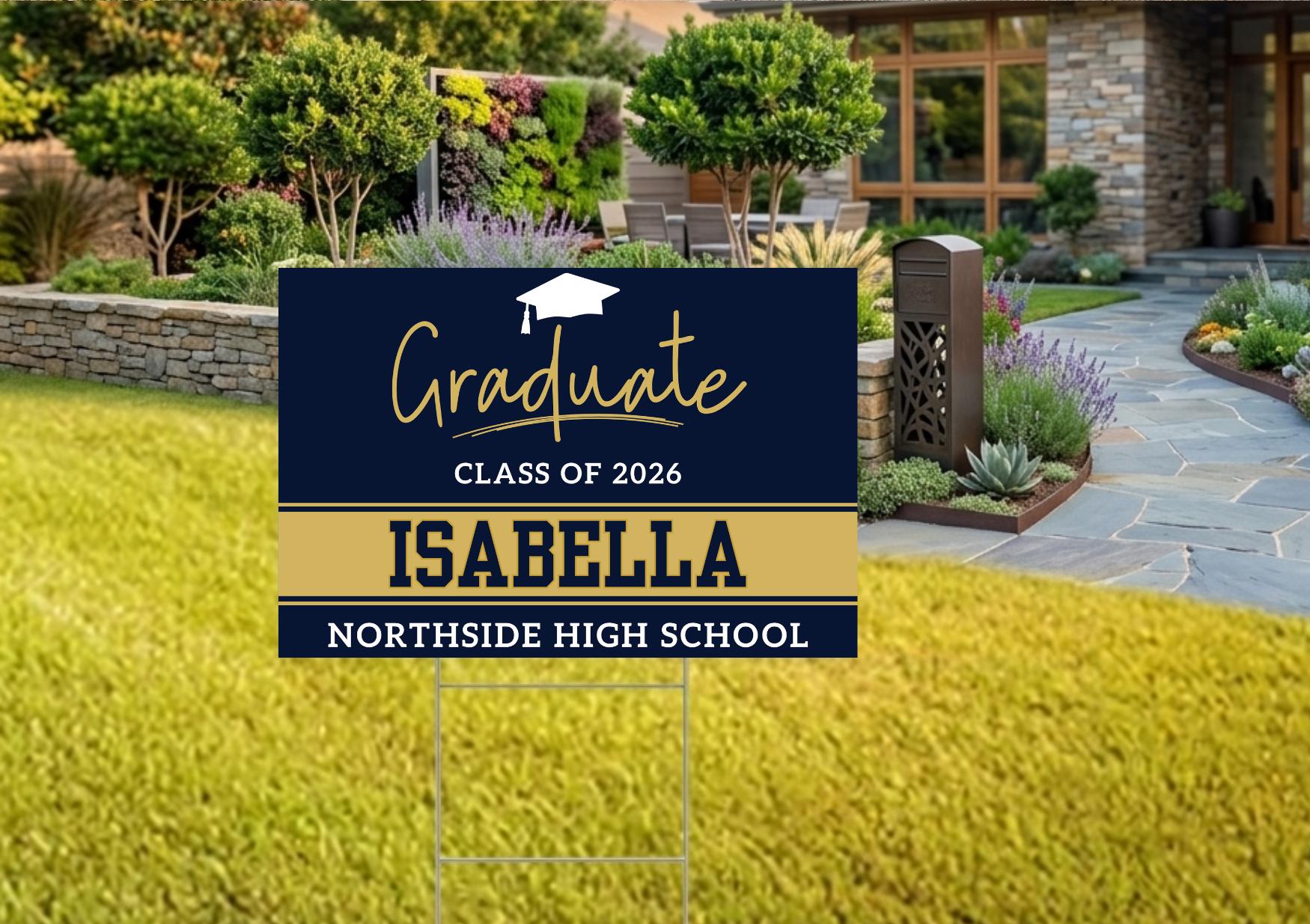 Personalized Graduation Yard Lawn Sign Class of 2026 - Custom Name ...