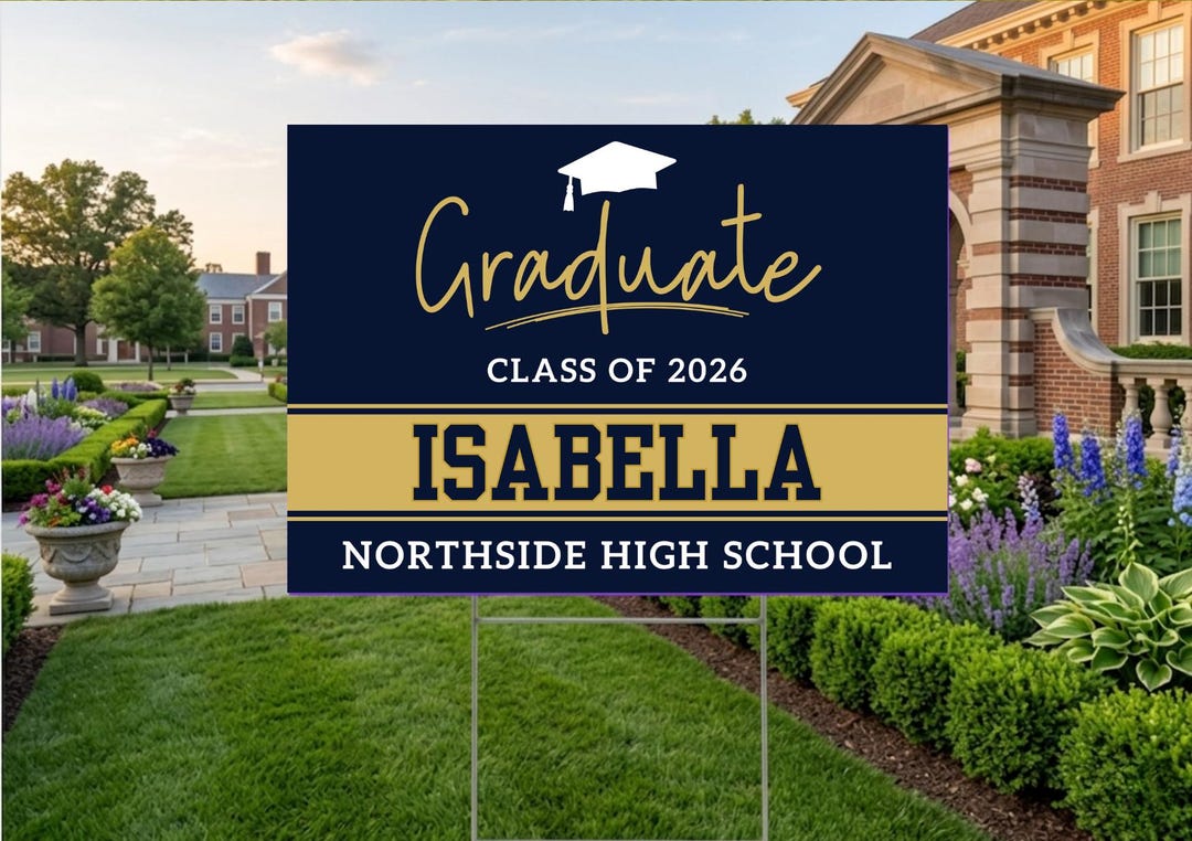 Personalized Graduation Yard Lawn Sign Class of 2026 - Custom Name ...