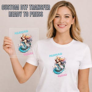 Mermaid Squad DTF Transfer Ready to Press for T-Shirts