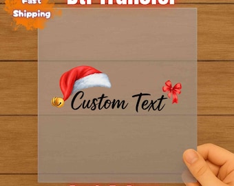 Custom Text Santa Hat DTF Transfer: Personalized Christmas Iron-On