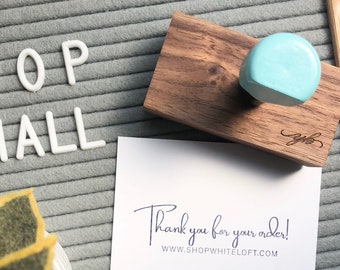 Thank You Rubber Stamp, Website Stamp, Packaging Stamp, Small Business Rubber Stamp, Robins Egg Stamp, Wooden Handle, Self Inking Stamp