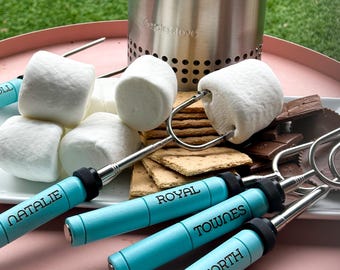 Personalized Marshmallow Roasting Sticks: Telescoping Stainless Steel