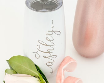 Personalized Champagne Flute: Bridal Party Tumbler, 6oz SWIG Flute