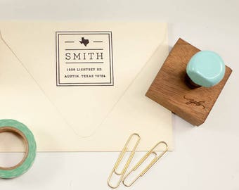 State Silhouette Return Address, Custom Rubber Stamp, Personalized Address Label, Personalized Rubber Stamp, Snail Mail