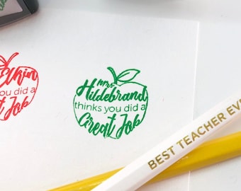 Teacher Apple Stamp, Great Job Teacher Stamp, Self Inking Teacher Stamp, Grade School Teacher Stamp