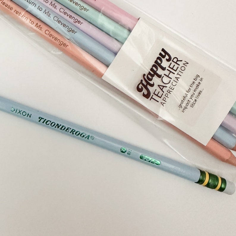 Personalized Teacher Appreciation Pencils, Return to Teacher Pencils, teacher gift image 4
