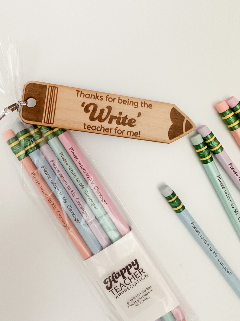 Personalized Teacher Appreciation Pencils, Return to Teacher Pencils, teacher gift image 6