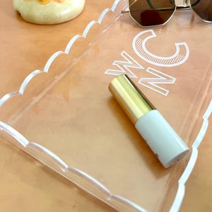Personalized Clear Acrylic Scalloped Tray