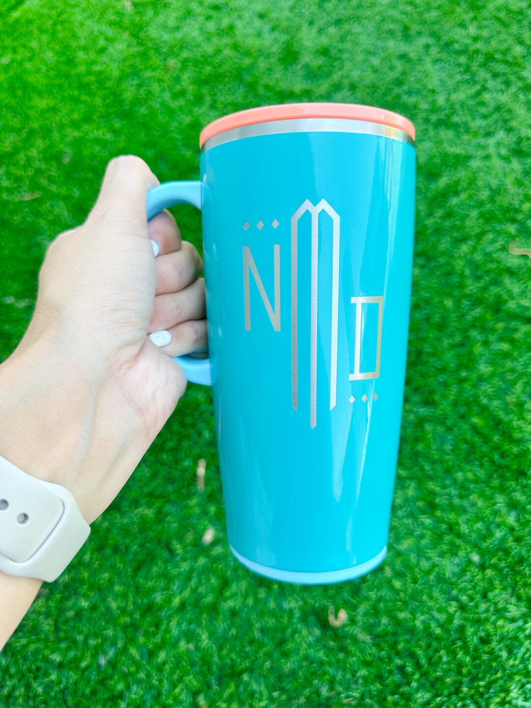 Color Block Insulated Dishwasher Safe Coffee Cup, Personalized Laser