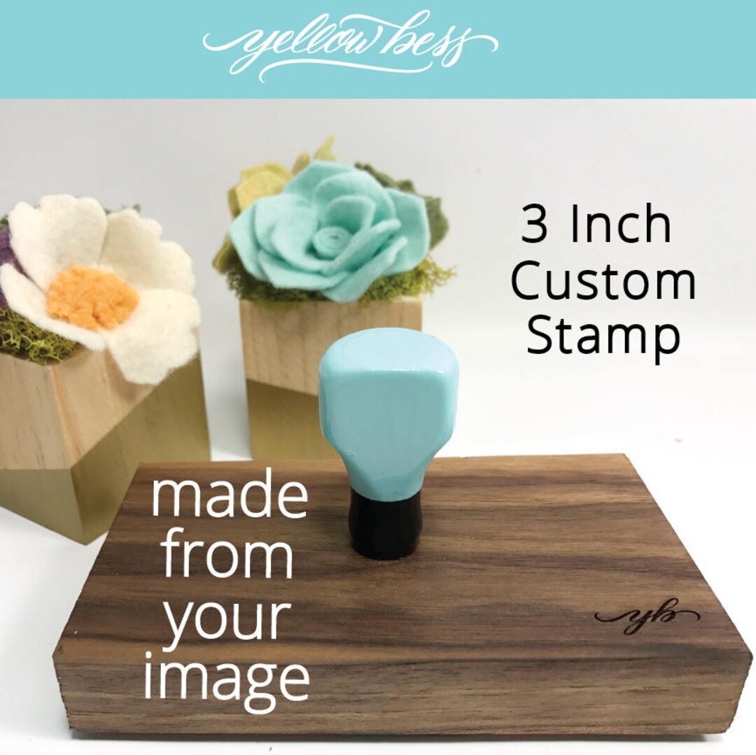 3 Inch Custom Rubber Stamp, Logo Stamp, Your 'design' Stamp, Robins Egg