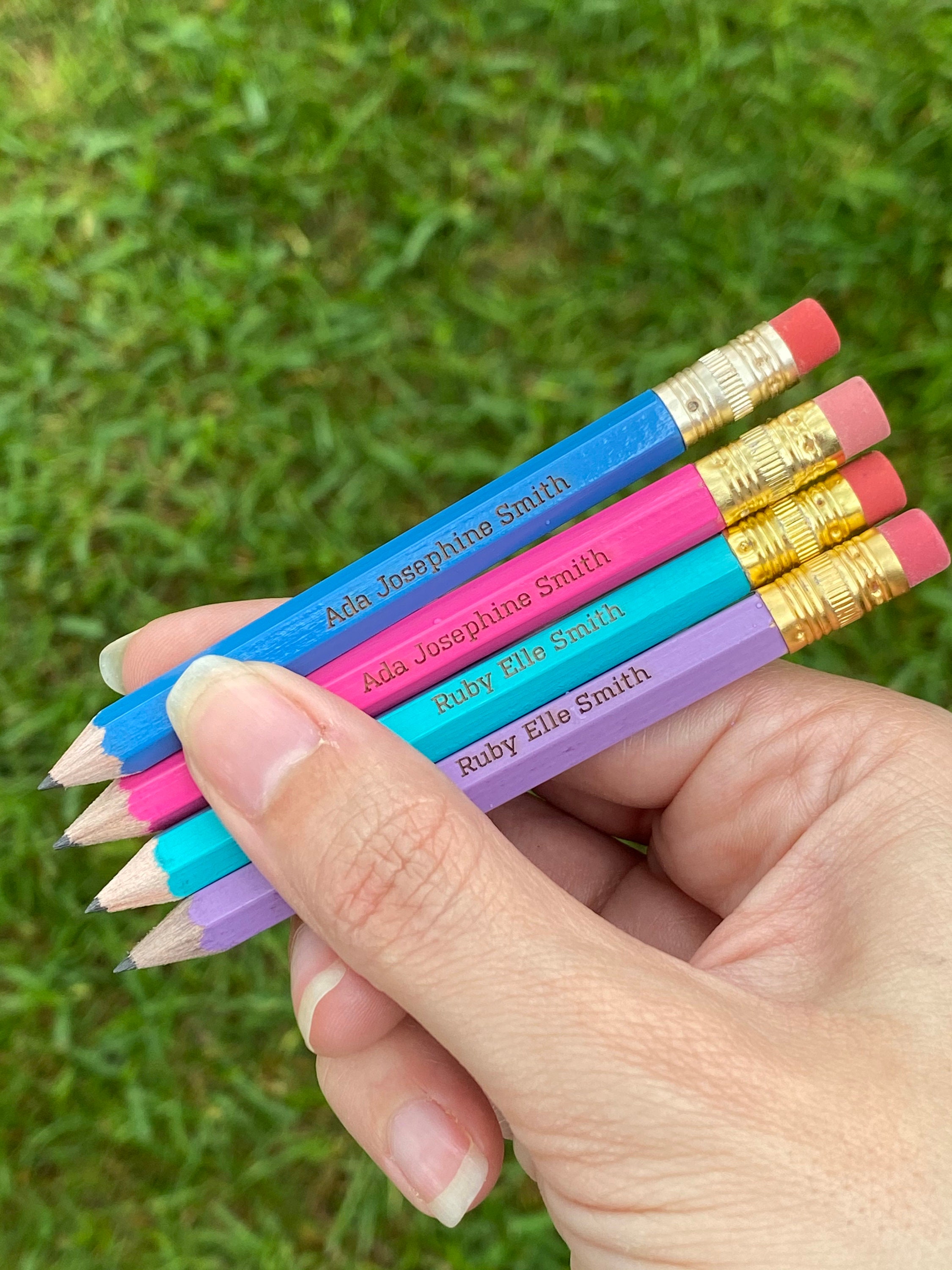 Mini Personalized Pencils set of 12, Laser Engraved Golf Pencils with…