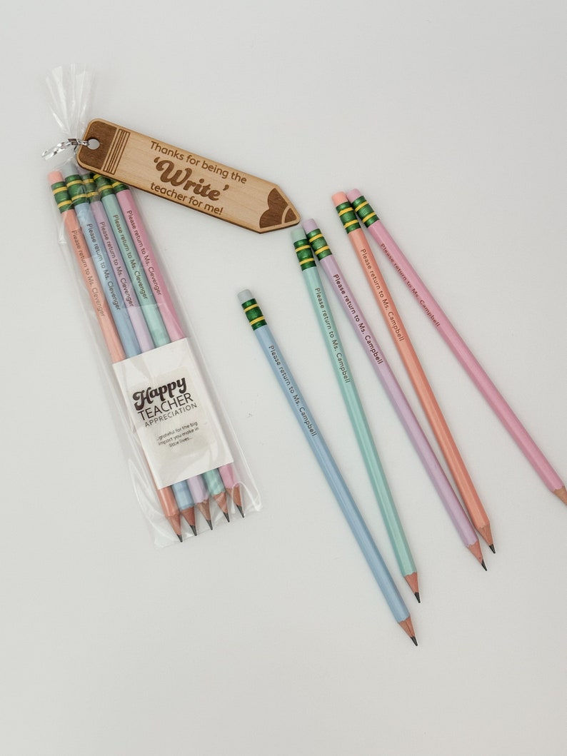 Personalized Teacher Appreciation Pencils, Return to Teacher Pencils, teacher gift image 5