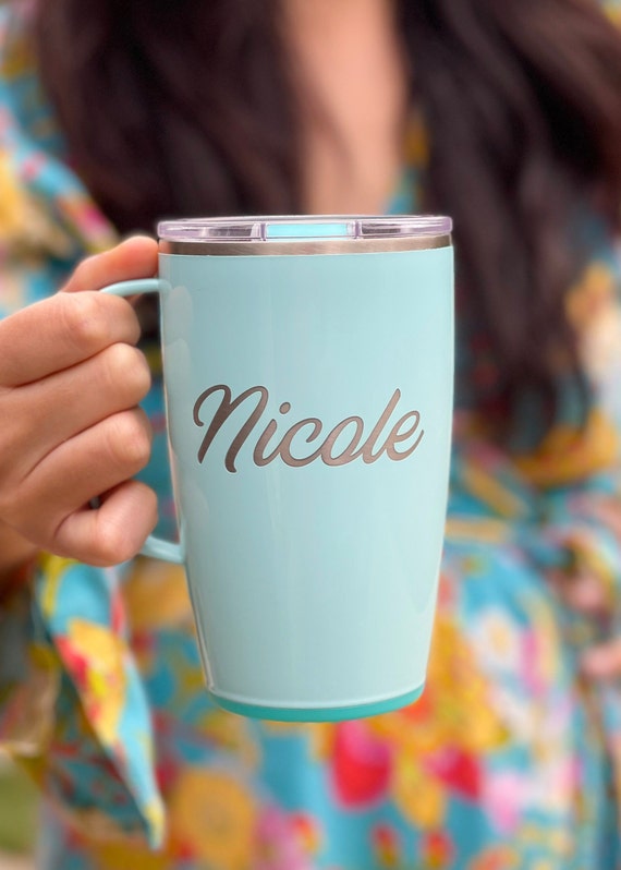 Insulated Coffee Cup, Personalized Laser Engraved Mug, Dishwasher