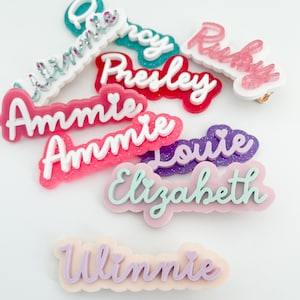 Name Hair Barrette, Custom Name Clip, Glitter Hair Barrette, Acrylic Hair Clip