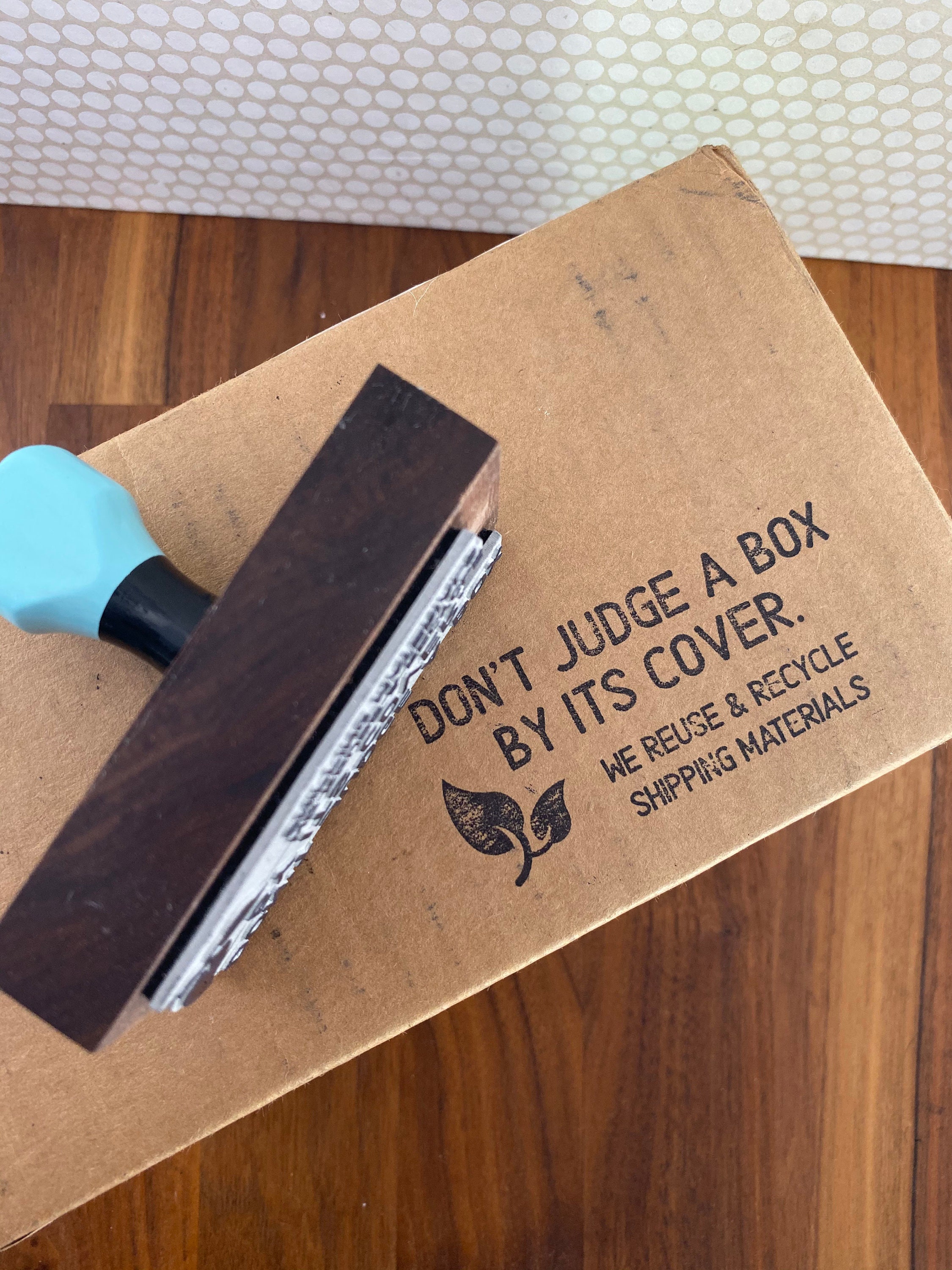 Recycled Packaging Rubber Stamp, Eco Friendly Shipping Supplies, Reus…