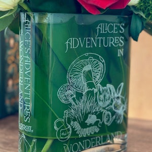 Engraved Glass Book Vase: Literary Home Decor, Book Lover Gift