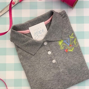 Personalized School Uniform Polo Shirt: Embroidered Initial