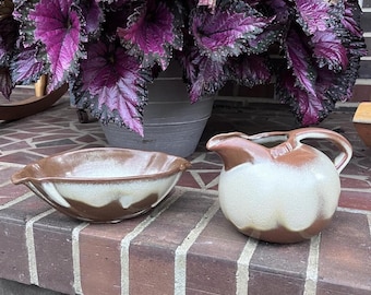 Frankoma Vintage pottery pitcher Creamer and Bowl Set