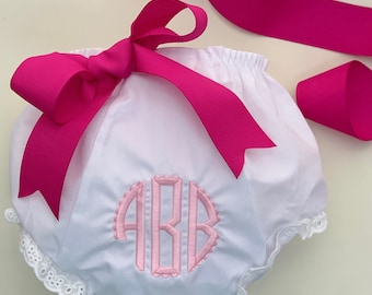 Baby Diaper Cover - Embroidered Monogrammed Personalized baby bloomers - diaper covers - Baby Gift